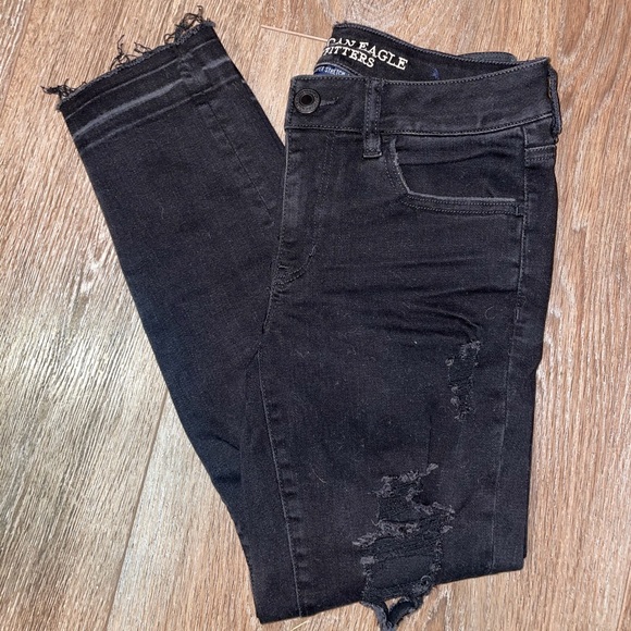 Black American Eagle Crop Jeggings - Picture 3 of 3